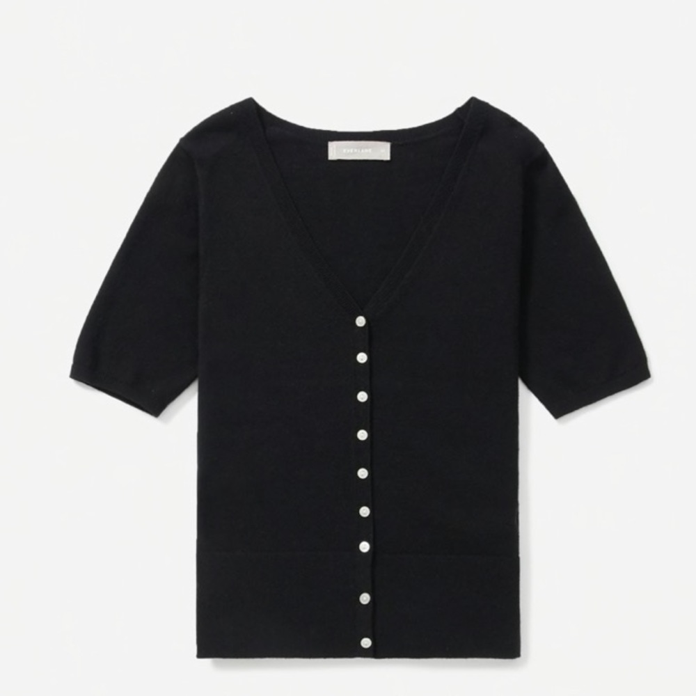 Everlane cotton merino short sleeve cardigan M